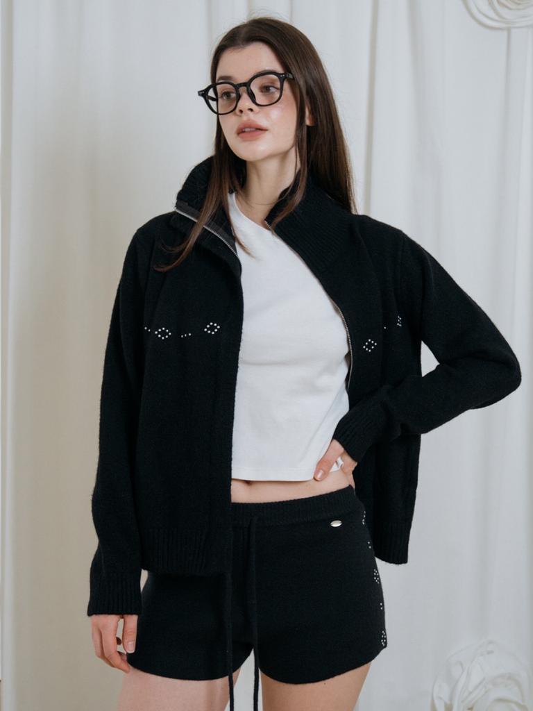 HHIPS Studded Knit Shorts (Black)