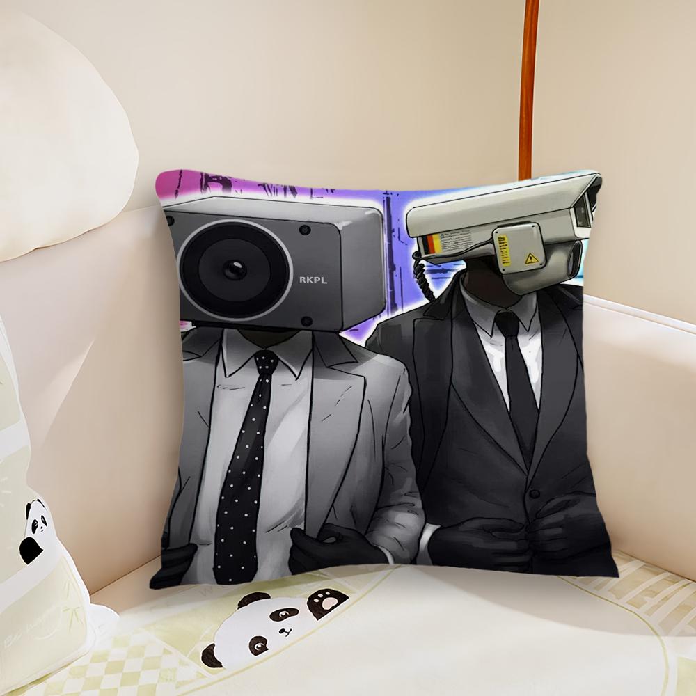 

Hot Game S-Skibidi T-Toilet Cameraman Pillow Case Living Room Sofa Cushion Cover Suitable For Home Bedroom Room Decoration 30cm x 30cm
