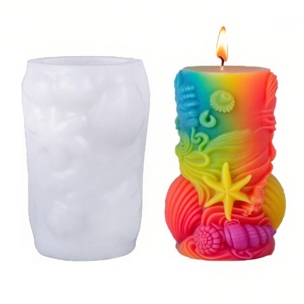 Silikonová forma na svíčku s tématem mořských živočichů Válcové silikonové formy na svíčky pro epoxidovou pryskyřici Svíčka Mýdlo Domácí dekorace