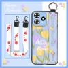 Phone Holder Kickstand Phone Case For ZTE Blade A73 4G/V50 Smart Durable Anti-dust Silicone Wrist Strap Fashion Design