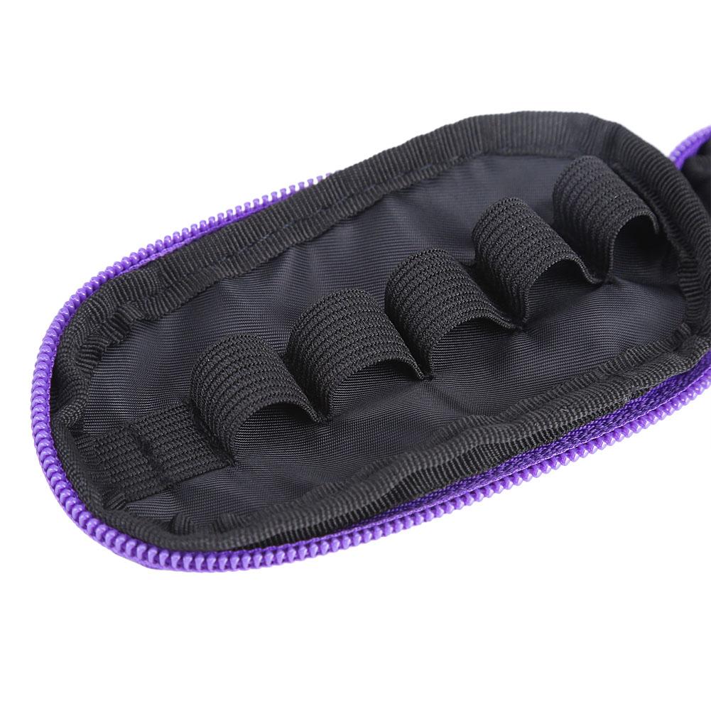 Portable key Chain Style 10-Compartment 23ML Essential Oil Holder Storage Bag Case (Purple)