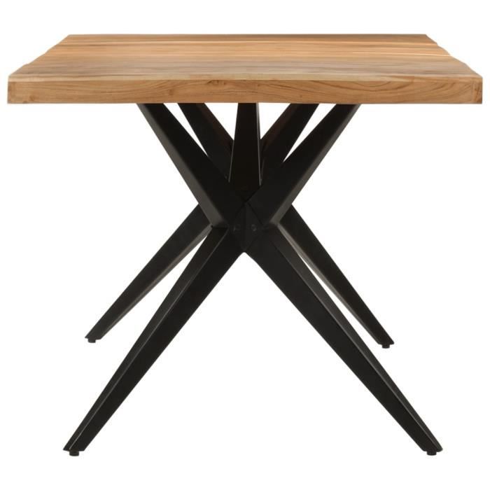 VidaXL Table à dîner noir 180x90x77 cm bois d'acacia solide 351642