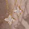 2.1ct Four-Leaf Clover Pear Moissanite Pendant Necklace Women Gift Solid S925 Silver D Color Lab Diamond Dainty Necklace Jewelry