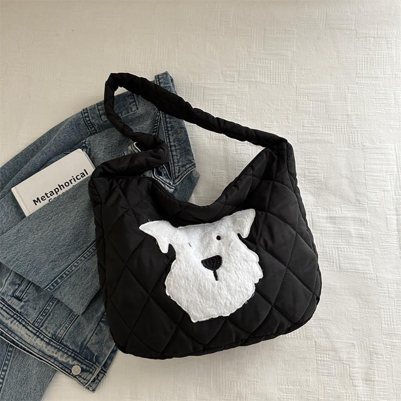 Chic And Spacious Cotton Tote Bag For Women In Black Pink Khaki And White