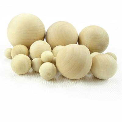 1–100 Stück Naturholzkugeln mit 6 mm bis 75 mm Durchmesser, runde Holzbastelkugeln, Bastelbedarf