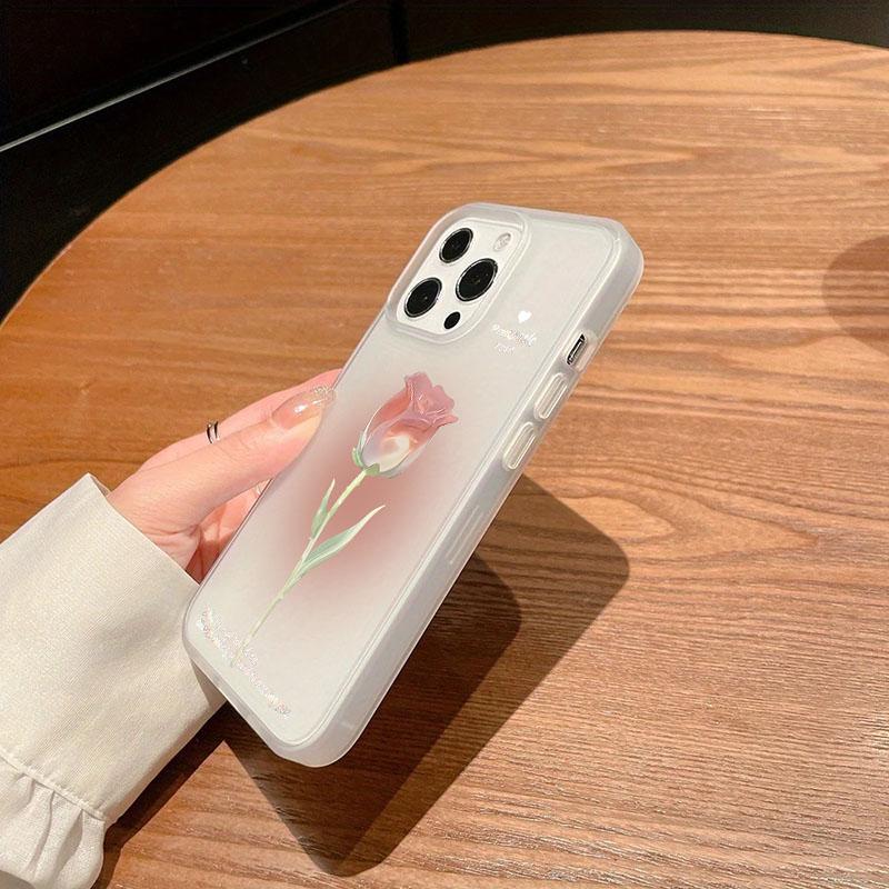 Tulpen-Handyhülle für iPhone 13 11 12 14 15 16 Pro Max 17 Air XR X XS 7 8 Plus SE2 Stoßfeste durchsichtige Hülle Silikon Fundas