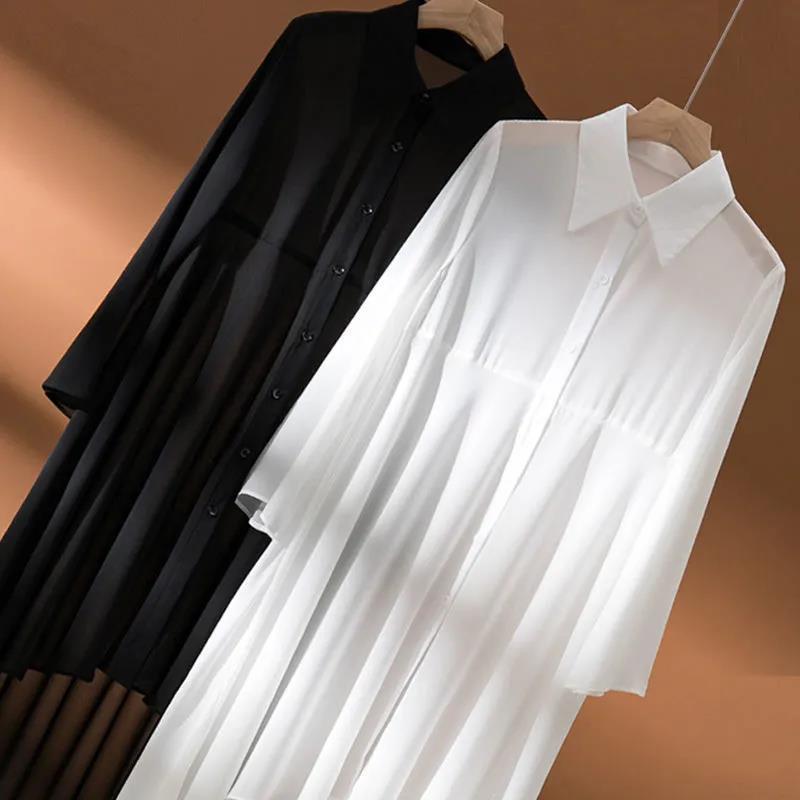 Chiffon Shirt Women's Thin and Versatile Loose and Casual Temperament Outerwear Sun Protection Cardigan Summer