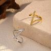 Simple And Luxurious Gold Wave Ring For Women Versatile Electroplated Jewelry Accessory