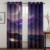 Green Aurora Curtains Night Stars Moon Curtains Living Room Bedroom Home Decor Curtains 2 Panels