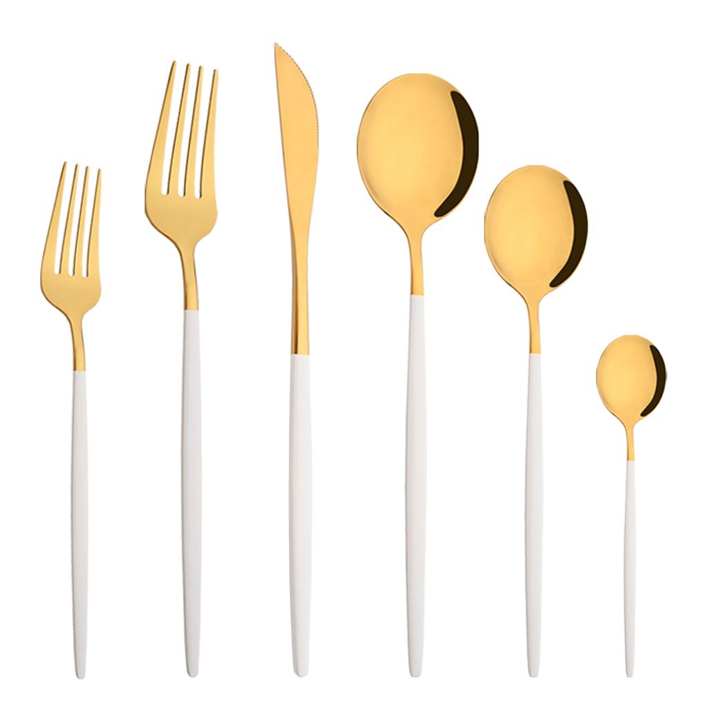 6 Stücke Western Purple Geschirr Besteck Set Besteck Set Edelstahl Besteck Messer Dessert Gabel Teelöffel Geschirr Set