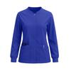 Women's Quick Drying Fabric Solid Color Round Neck Pocket Long Sleeve Pants Set Workwear