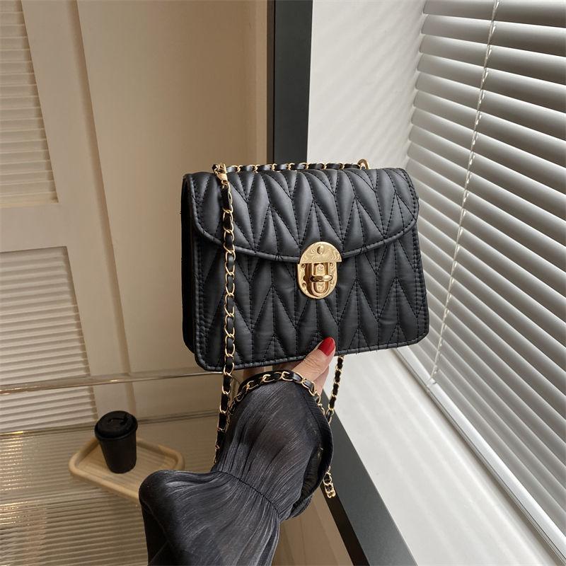 Rhombus Chain Small Bag Women's 2025 New Trendy Niche Design Shoulder Messenger Bag High-end Explosive Small Square Bag