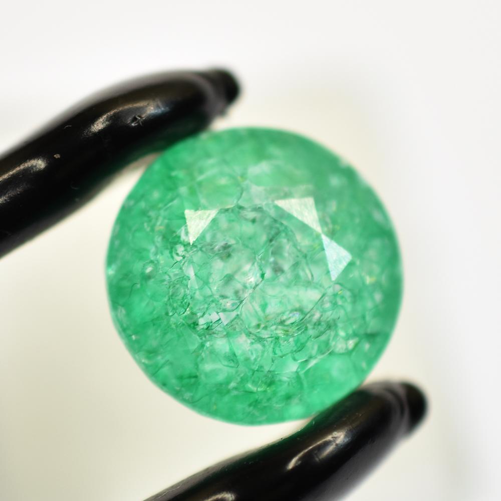 Natural Green Emerald Loose Gemstone 16.85 Ct Round Cut for Jewelry Making and Gem Collections