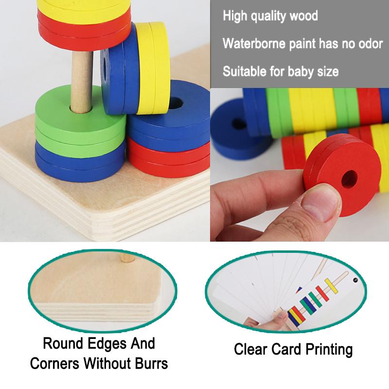 Montessori Holz-Nistspielzeug Stapelspielzeug Magnetisch schwebend Farbe Form Zuordnung Früherziehung Eltern-Kind-Interaktion