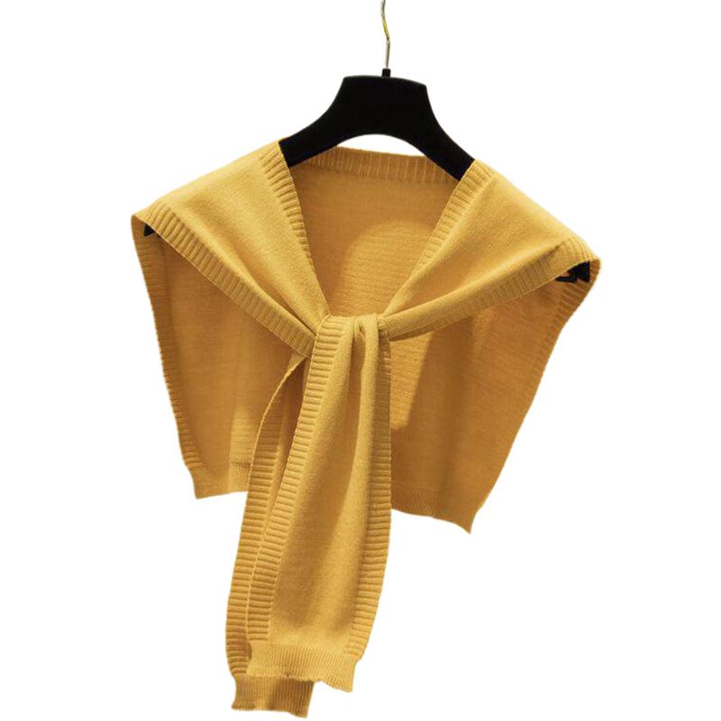 Korean Knit Shawl Female Blouse Shoulders Fake Collar Cape Knotted Scarf Neck Guard Scarve Mountaineering Scarf For Women