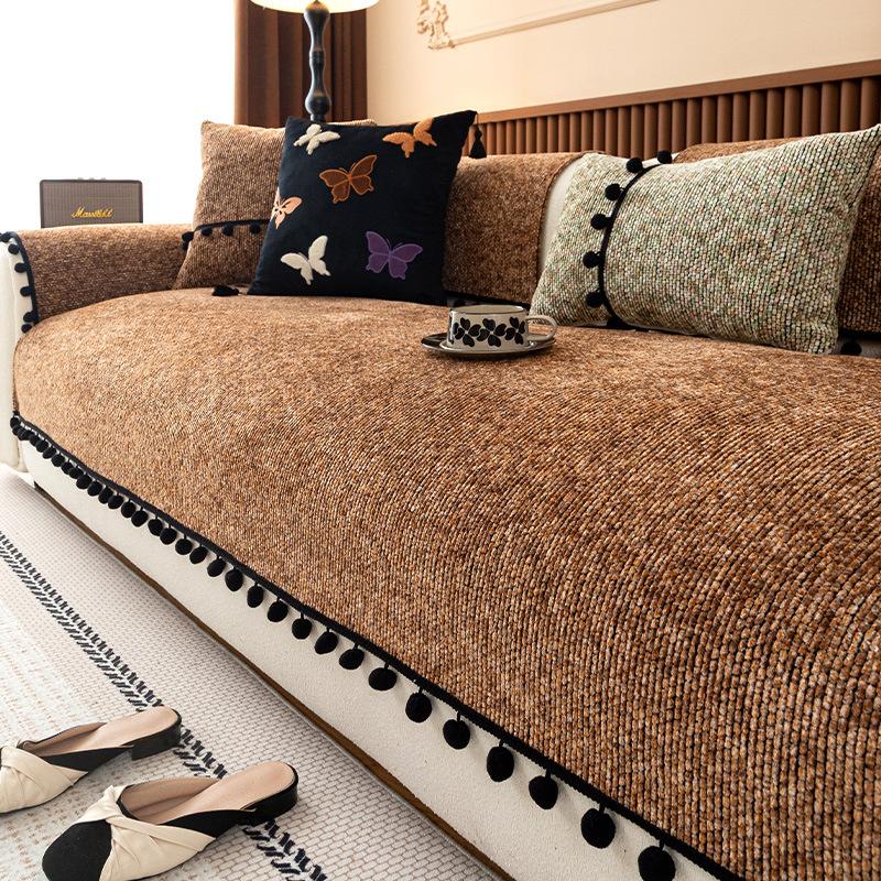 

Новая подушка для дивана 2025 года, четырехсезонный шенилловый нескользящий и устойчивый к царапинам от кошек диван, коврик-чехол для дивана в гостиную 70*70cm