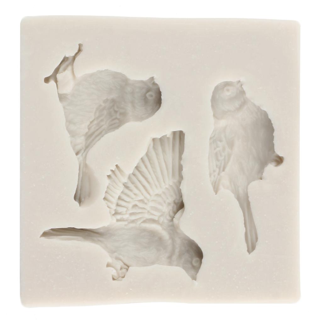 3D Ptáci Silikonové formy DIY Forma na čokoládu Gumpaste Pomůcky na zdobení dortů Fondán Forma na cukroví Pryskyřice