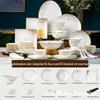 2024 New Luxury Glazed Ceramic Bowl and Plate Set with Chopsticks – High-Temperature Housewarming Gift