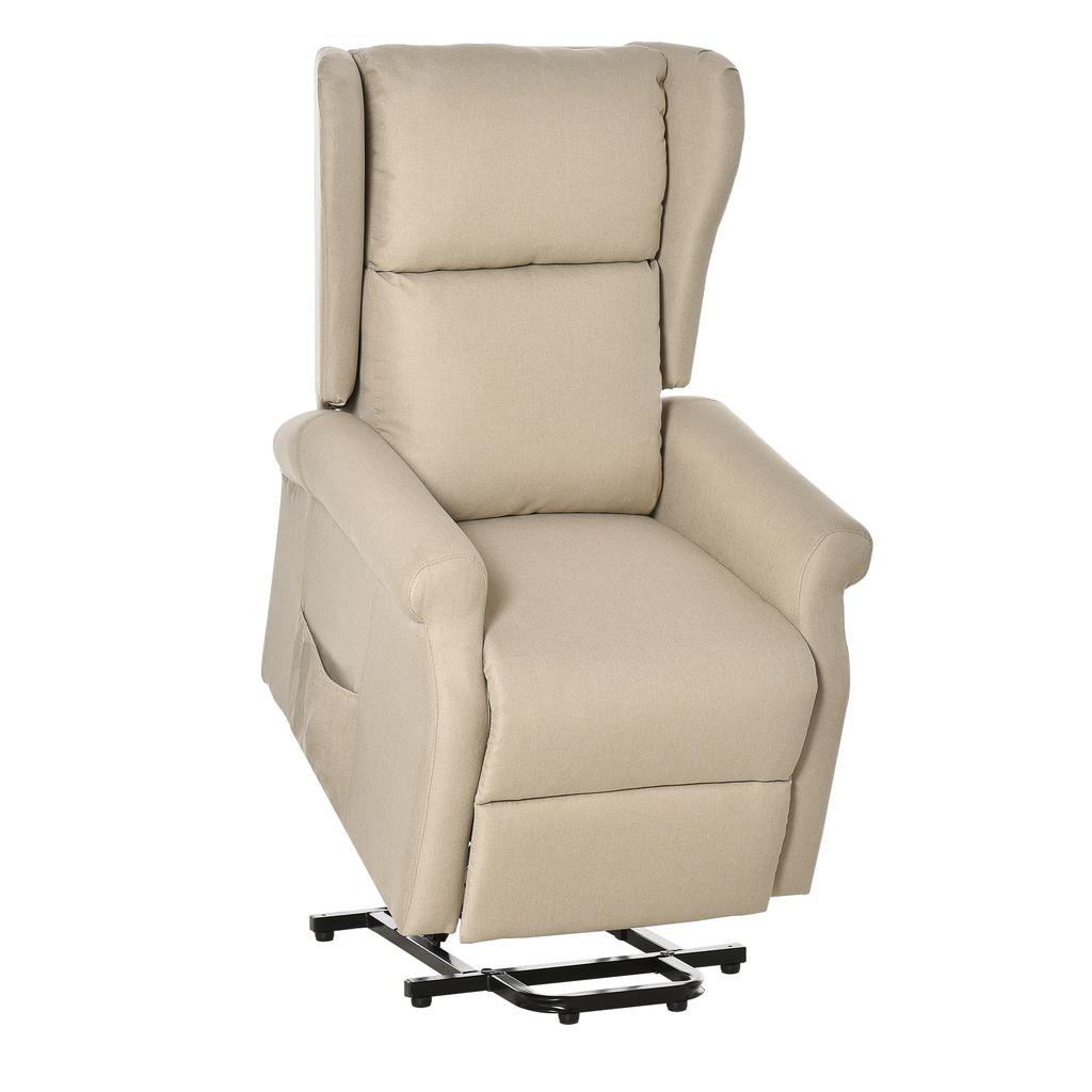 Recliner, Lift Assist, Reclining Function, up to 200kg, 72.5x94x109cm, Cream