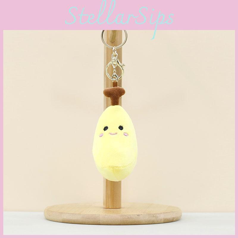 Adorable Cartoon Banana Plush Toy Keychain With Ultra Soft Short Plush Material For Bags