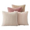 Guest Room Pillowcase Set of 4, 45 x 45 cm with Ribbed Front and Smooth Reverse for Sofa Line Indoor Seating Use