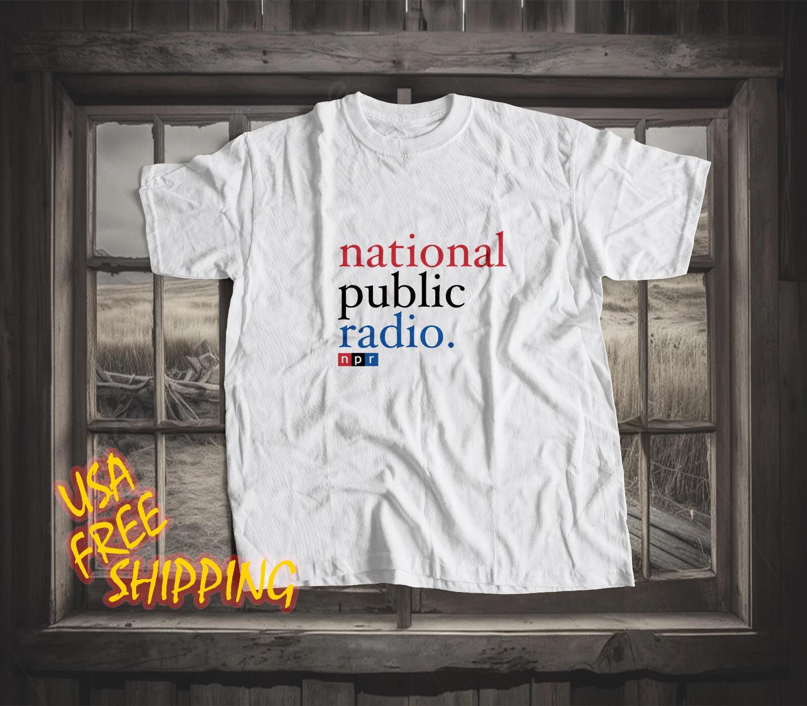 NPR National Public Radio Logo Funny T-shirt Made In America S to 5XL XL