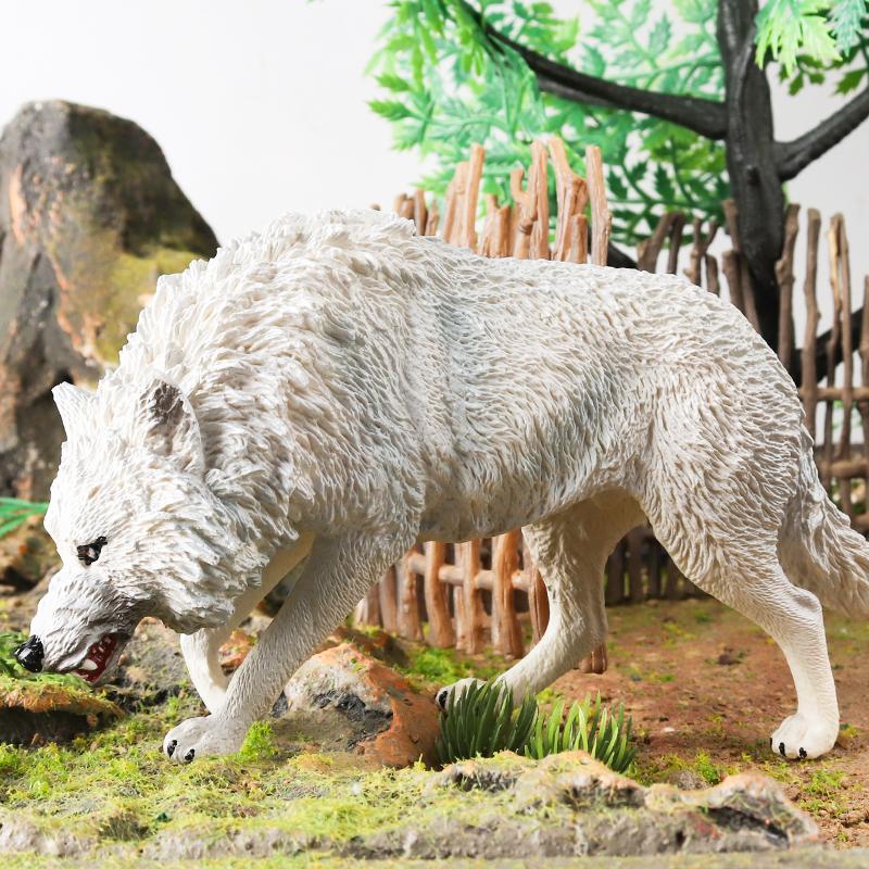 Oenux Big Size Savage Wild Beast Animals Wolf Wolves Model Action Figures Collection Solid PVC High Quality Home decor Toy Gift