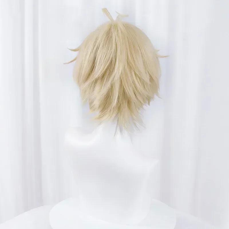 Mikaela Hyakuya Cosplay Wig Men Short Light Blond Wig Cosplay Anime Cosplay Wigs Heat Resistant Synthetic Wigs