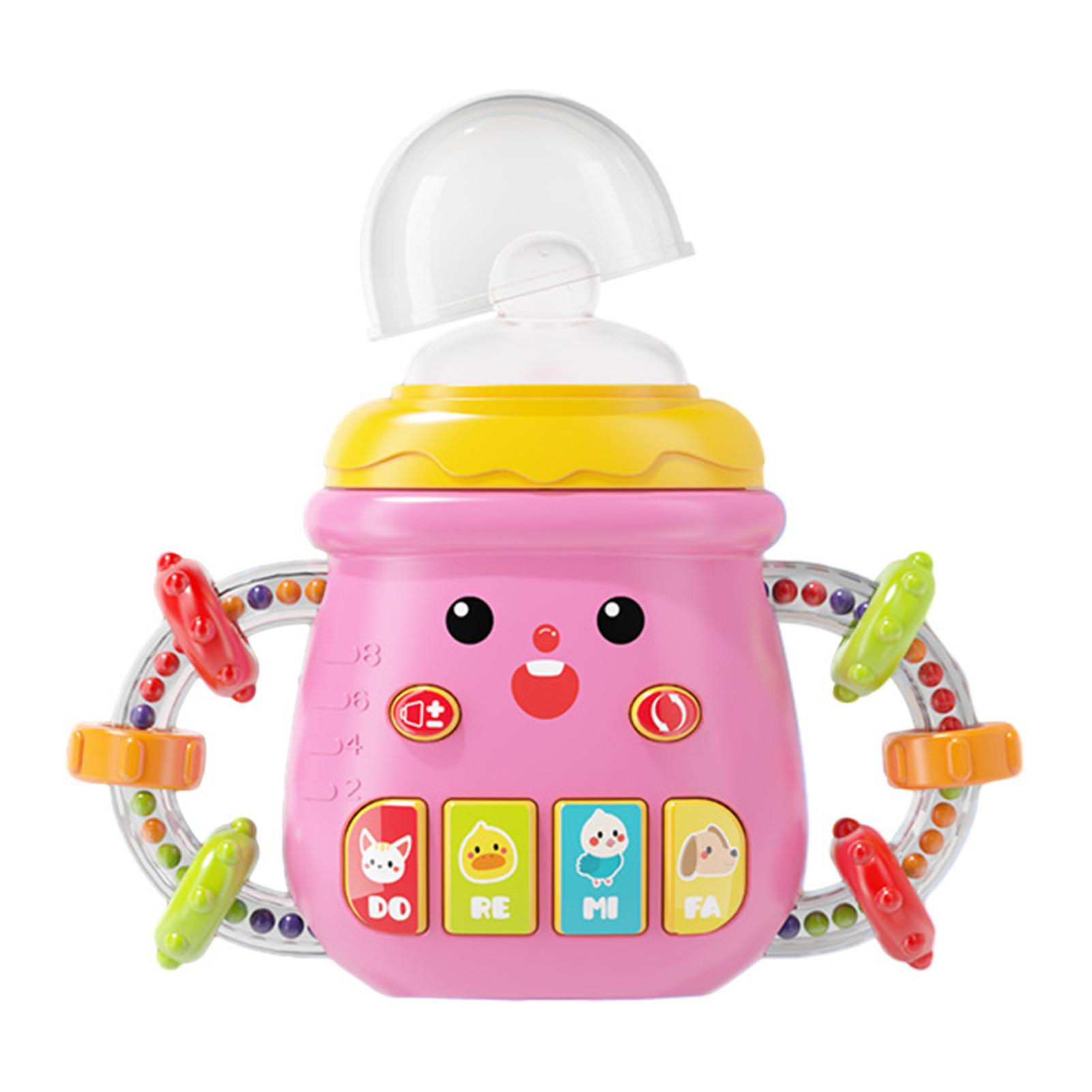 

Baby Bottle Shape Musical Light-up Educational Machine Colorful Funny Patterns Toy Gift For Baby Infant розовый