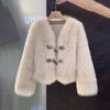 Women's Autumn and Winter Jackets, Short, Casual, Versatile, Horn Fragrance, Fashionable Loose Tops