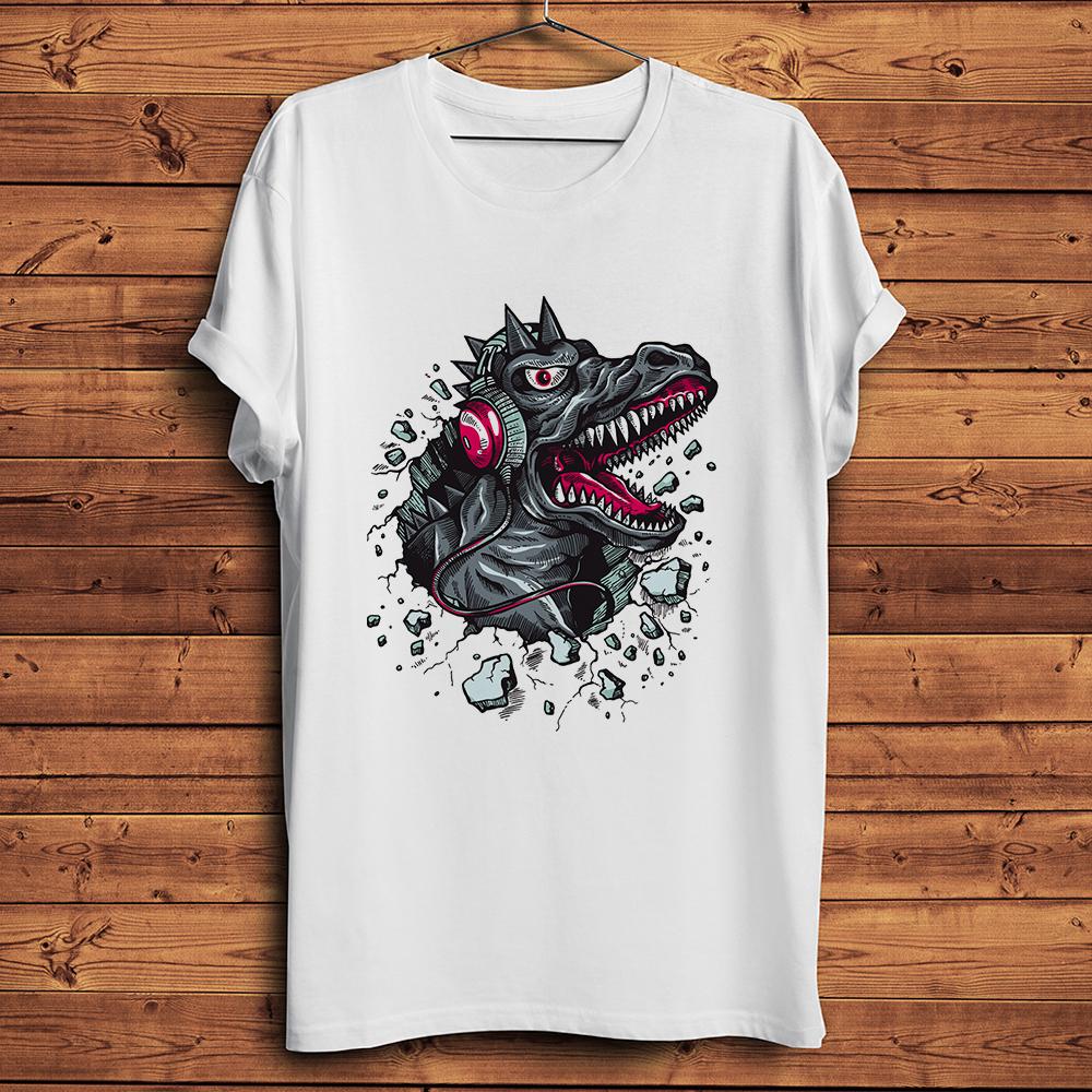 Tyrannosaurus Rex Break Out T-rex Funny 3d Tshirt,Men White Casual Short Sleeve T Shirt,Cool Un