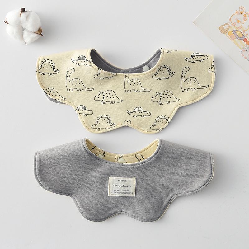 Korean Style A-Type Pure Cotton Double-Sided Baby Bib for 0-2 Years