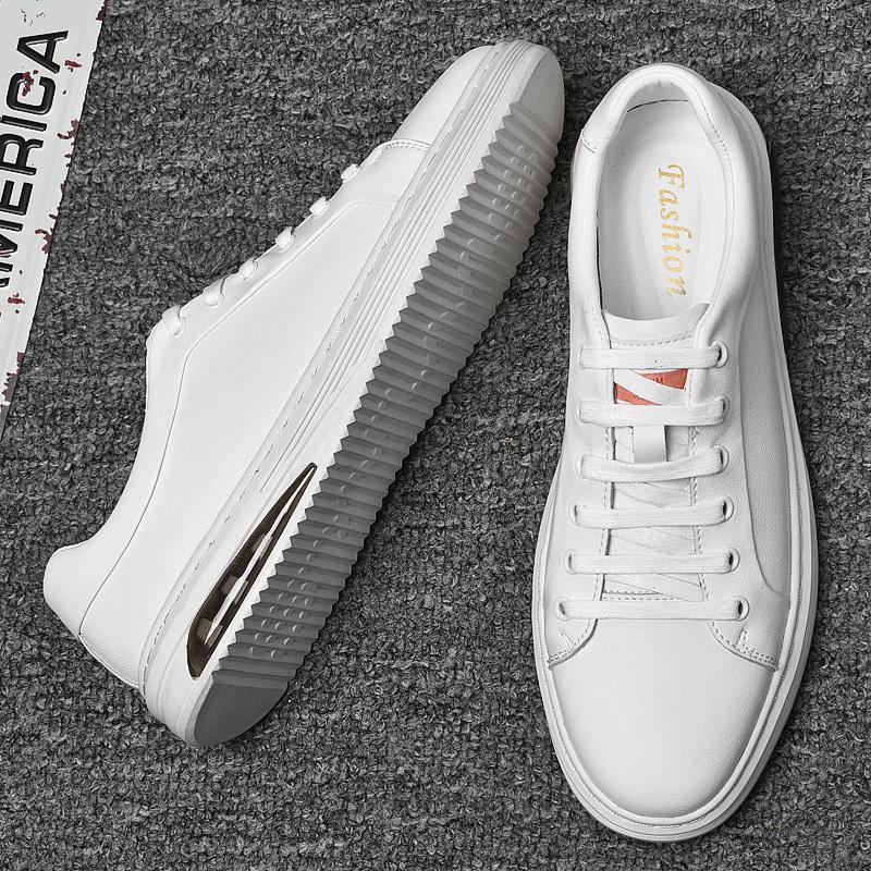 Fashion Classic  Men's Leather Casual Shoes Lightweight Men's Business Shoes Simple White Wear-resistant Outdoor Hiking Shoes