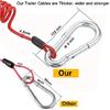Breakaway Trailer Cable - Heavy Duty Steel Wire Coiled Safety Cables Strap for 2