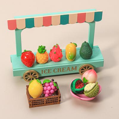 Minisimulert fruktpynt Vannmelon Avokado Drue Sitron Fersken Mikrolandskap Dukkehus Miniatyrlekebildekorasjon
