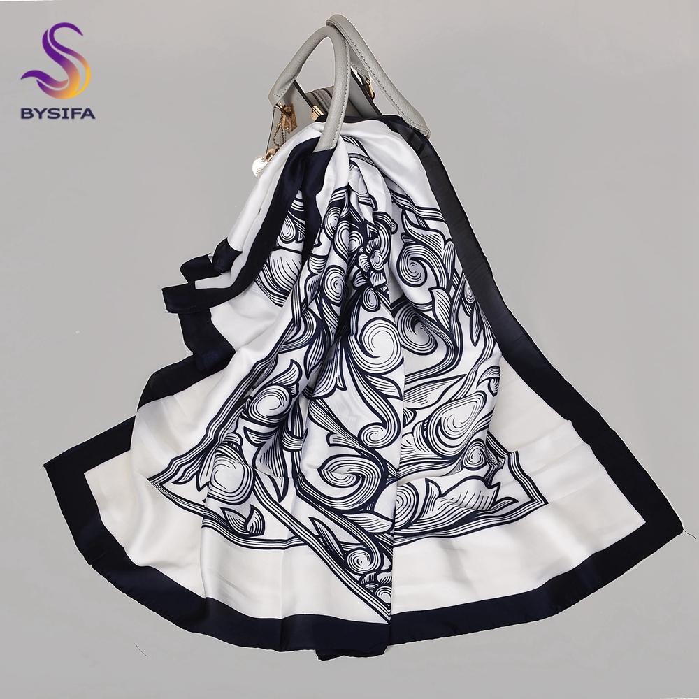 Khaki Grey Silk Shawl Scarf  Female Male Square Scarves Fall Winter Floral Design Neck Head Scarf Summer Beach Shawl
