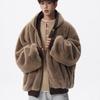 Reversible Retro Cool Imitation Rabbit Fur Hooded Cotton Jacket for Men - Versatile, Warm Winter Outerwear.