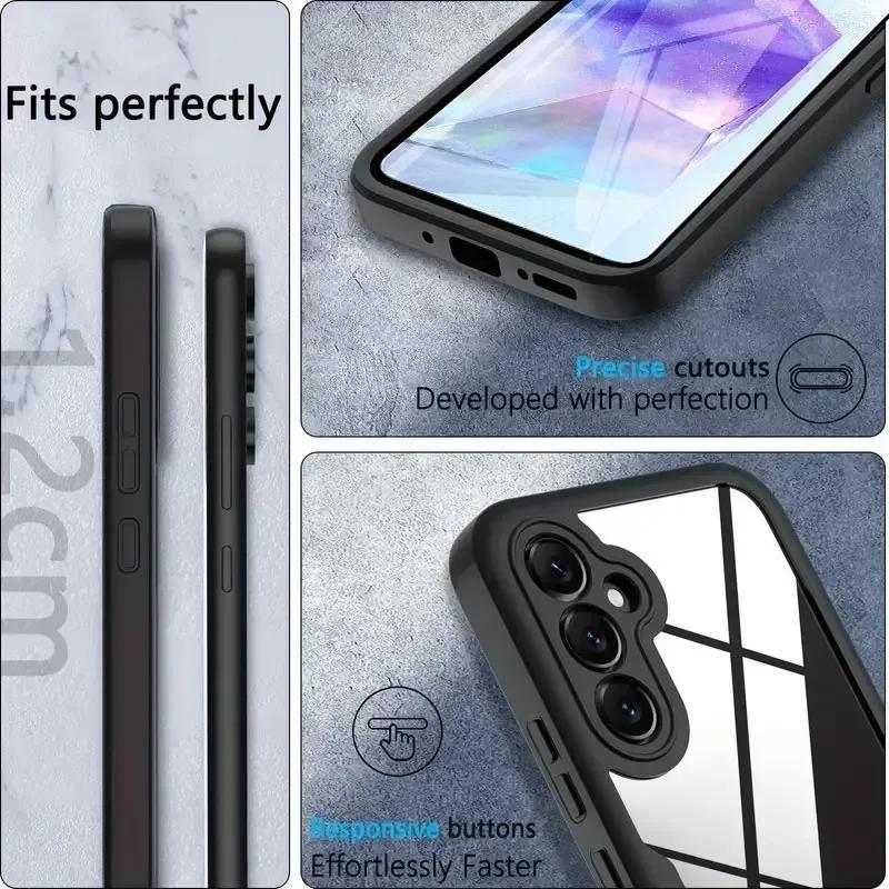 Protezione Schermo Intero 360 Trasparenza HD Custodia Cover per Telefono per Samsung A55 A35 A25 A15 A05S A73 A72 A71 A54 A53 A52 A51 4G 5G