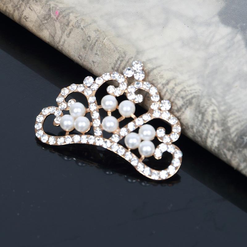 

Engood 60Pcs Rhinestone Pearl Crown Buttons Buckles Sewing Trim & Embellishments Craft Wedding Clothes or DIY Hair Accessories срібний
