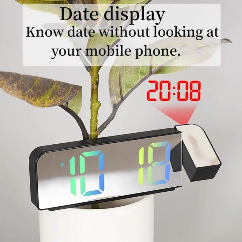 USB Powered Digital Projection Alarm Clock Night Mode Power-off Memory Table Clock 12H/24H  LED Clock With USB Cable