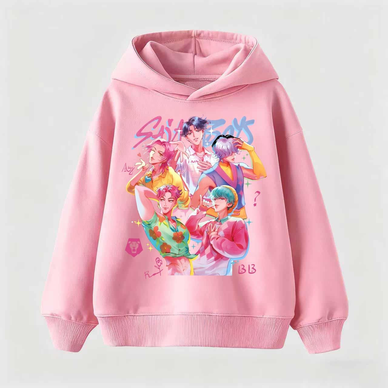 KPop Demon Hunter Cartoon Girls Boys Hot Hoodie South Korean Fashion Casual Top Girls Casual Dress 100