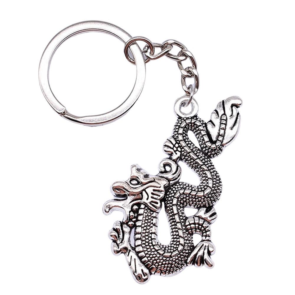 Medical Caduceus Charm Dragon Anime Keychain Hospital Souvenir 28mm Ring