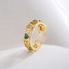 Jewelry Heart Ring Adjustable Rhinestone Ring Shiny Finger Ring  Girls