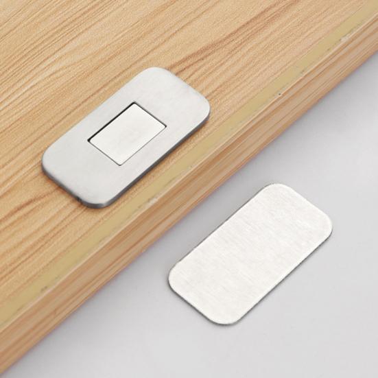 2/4/6/8Pcs Stainless Steel Magnetic Door Catch, Ultra Thin Cabinet Door Magnet, Adhesive Magnetic Latch for Kitchen Bathroom Closet Cupboard Drawer