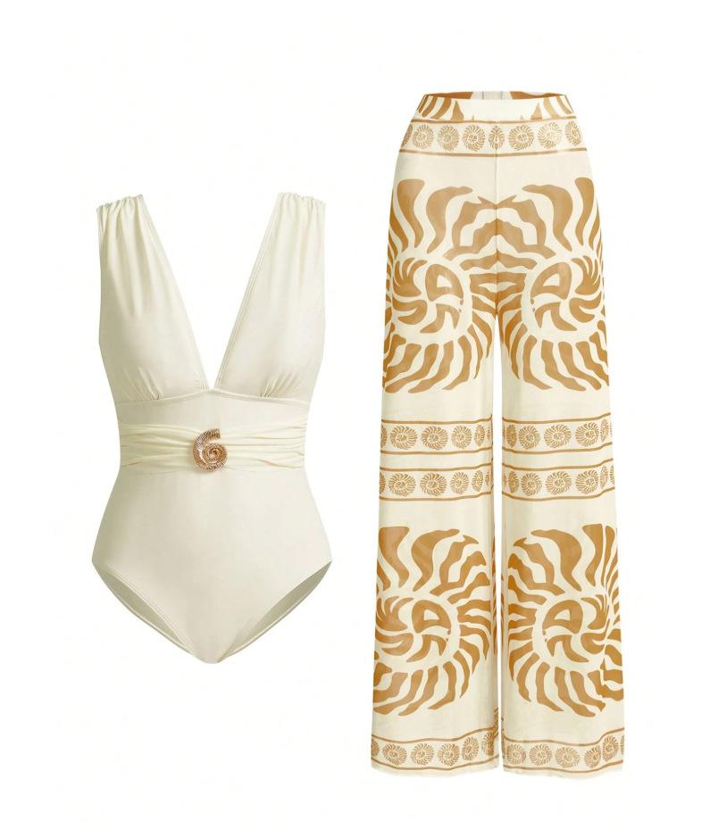 Printed one-piece swimsuit women s sexy swimsuit two-piece swimsuit swimsuit S