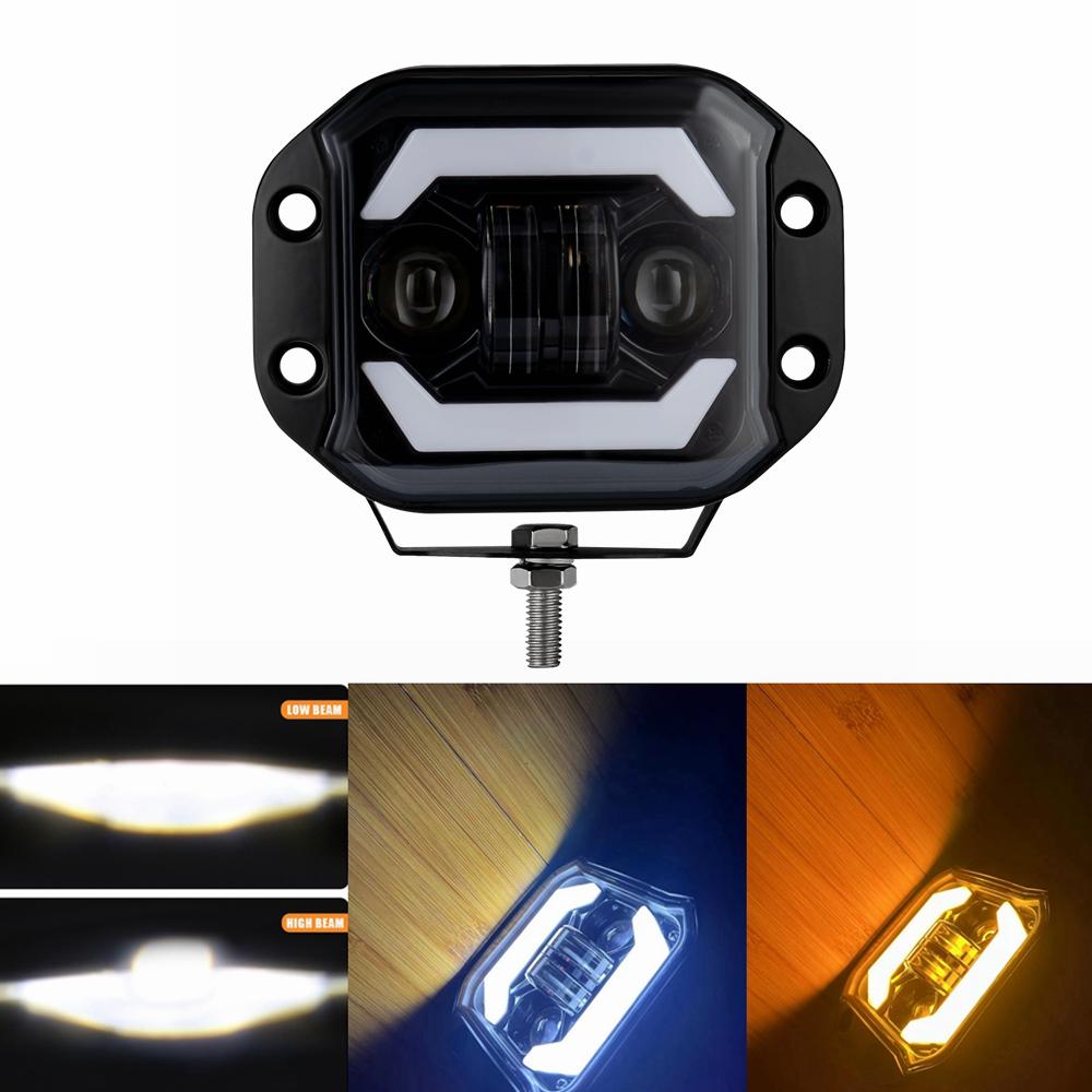 

5-дюймовый прожектор заподлицо светодиодная рабочая световая панель ближний/дальний свет внедорожник 4x4 квадроцикл Нива Лада автомобиль 12В 24В светодиодные модули фары для вождения противотуманные фары