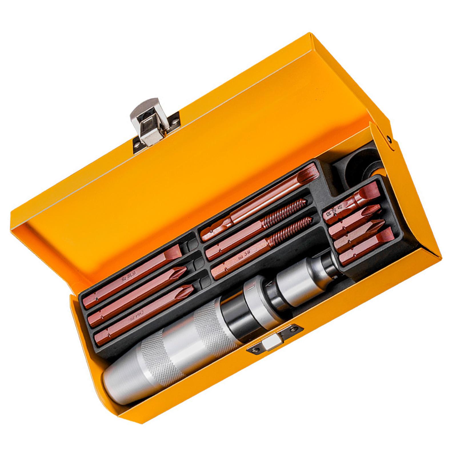 

Набор ручных ударных отверток 12 шт. Биты из легированной стали для работы с извлечением заржавевших, сломанных, трудно поддающихся, корродированных винтов. Легкий ремонт.