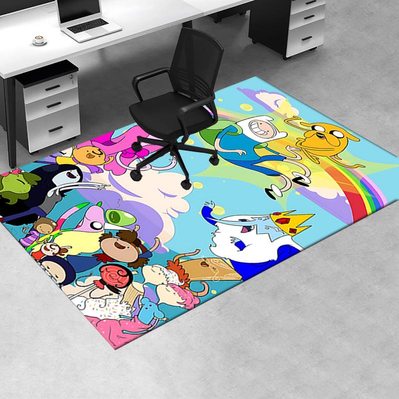 Adventure Time Office Chair Mat: Cartoon Characters Decorative Rug for Home Office Living Room Bedroom Furniture Gift.122303a