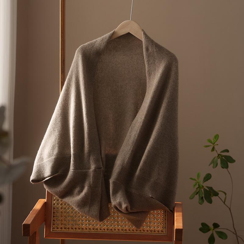 Women s 100% Pure Cashmere Knitted Cardigan Shawl - Elegant and Large for Autumn/Winter