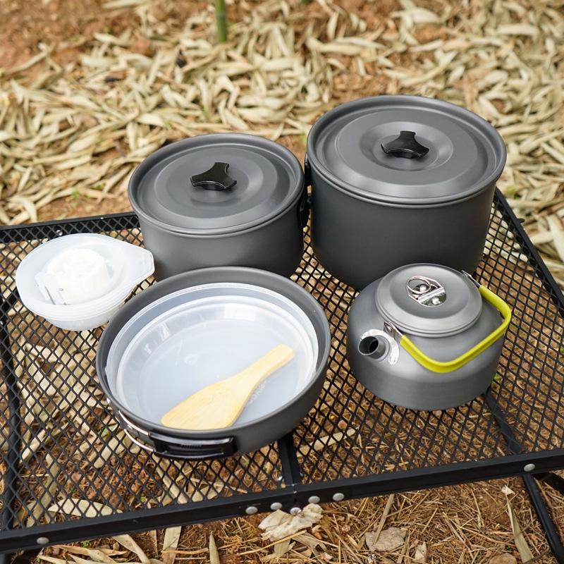 Non-Stick Portable Cookware Set with Teapot for 5-6 People - DS-508 Camping & Picnic Set